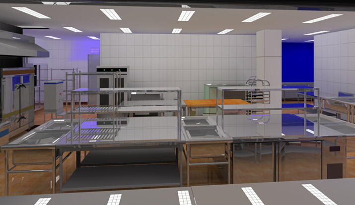 操作間廚房設備3D效果圖 操作間廚房設備3D效果圖