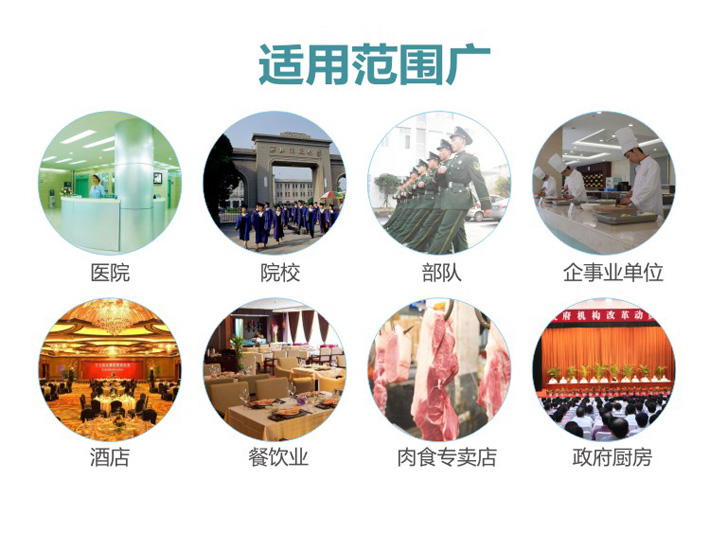 適用于酒店、飯店、食堂及個體餐飲店等 適用于酒店、飯店、食堂及個體餐飲店等